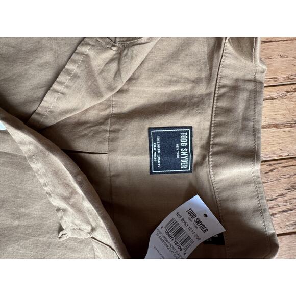 NWT Todd Snyder Short Sleeve Summerweight Shirt Brown Large (BL100THRIFTY - Picture 2 of 5